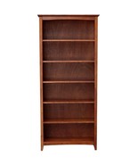 Mission Craftsman Shaker 6 Shelf 72" Solid Hardwood Bookcase - £555.64 GBP