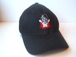 Pinstripe Red Ale Beer Skull Top Hat Bowling Pin Hat Black L-XL Stretch Fit Cap - £11.90 GBP