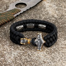 Viking Runes Thor Hammer Stainless Steel Bracelets Men Outdoor Camping S... - $34.07