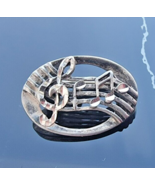 VINTAGE 925 STERLING SILVER MUSICAL NOTES HANDMADE BROOCH - €24,81 EUR