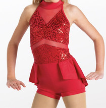 WEISSMAN Dance red sequin Costume leotard I Want Candy 11974 Child MC - $42.06
