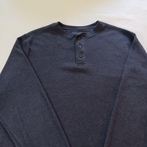 Saddlebred 3-Button Mens Blue Cotton Blend Pullover Sweatshirt Long Sleeve Sz XL image 7