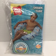 Play Day Shark Inner Tube Blue Inflated Size 31&quot; Beach Pool Sea Fun Kids... - £7.85 GBP