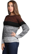 M-Rena Mixed Yarn Blocks Boat-neck lightweight Sweater Top - £14.38 GBP