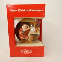 Vintage Coca-Cola Classic Christmas Santa Ornament 1960s - Corning Glass... - $5.00