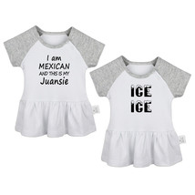2Pcs I Am Mexican and This is My Juansie Funny Infant Baby Girls Princess Dress - £18.09 GBP
