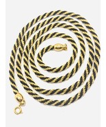 Trifari TM Rope Twist Bracelet Vintage Gold Tone Black 30 Inch Classic C... - €22,86 EUR