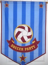 Pottery Barn Kids SOCCER PARTY Wall BANNER Sign Sport 23 x 35L Birthday NEW - $19.79