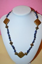 Blue Sodalite Nugget Beaded Statement Necklace Chic Chunky Fashion Jewelry - $10.00