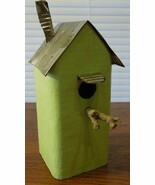 SHABBY CHIC GARDEN DECOR Handmade FAUX BIRDHOUSE KITCH LAWN ORNAMENT SUP... - $32.55 CAD
