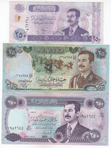 Irak, Ensemble 3 Différentes, 250, 250, 25 Dinars Billets de Banque - $11.37