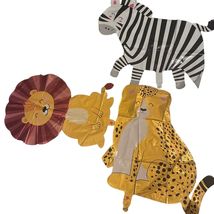 Safari Animal Foil Balloons Set (Lion, Leopard, Elephant, Zebra, Giraffe) - $123.56 MXN
