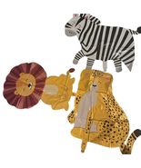 Safari Animal Foil Balloons Set (Lion, Leopard, Elephant, Zebra, Giraffe) - $123.56 MXN