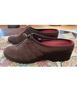 Cole Haan Air Suede Clogs Women’s 10 Brown Comfort Decorative Zip Slip-O... - $22.77