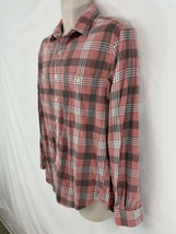 J Crew Mens M Pink Scotch Plaid Boho Grunge Cotton Flannel Shirt - £12.66 GBP
