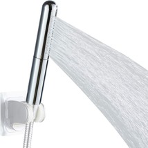 Handheld Showerhead Solid Copper Round Bar Bathroom Hand-Held Shower, Chrome - £33.46 GBP