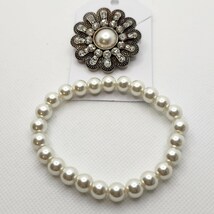 Pearl Brooch &amp; Bracelet Set - $4.00