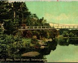 Suspension Bridge South Channel Skowhegan Maine ME UNP DB Postcard 1910s - $3.91