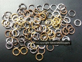 7X1MM THICK open jump rings 100pcs 6 mixed pl finishes attach charms FPJ094 - £2.29 GBP