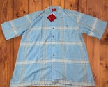 Y2K Short Sleeve M Button Down Light Blue/White Shirt PJ Mark NWT - £7.91 GBP