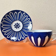 Hermes Bleus d&#39;Ailleurs Morning Cup and Saucer blue porcelain soup tea coffee - £1,131.59 GBP