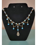 Blue Filigree Pendant Necklace  - $34.00