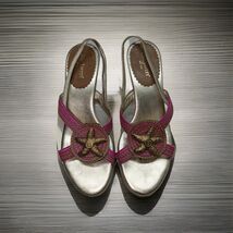 Eric Javits Woven Starfish Thong Slingback Kitten Heel Sandal Shoes Size 8 - $44.54