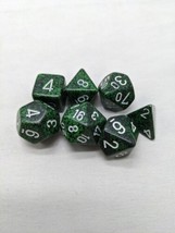 Green Speckled Dnd RPG Character Dice Set - £13.78 GBP