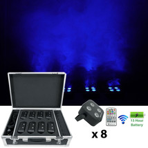 Rockville MINI RF4 CHARGE PACKAGE (8) Black DJ Lights+Case+Remotes+Wirel... - £833.38 GBP