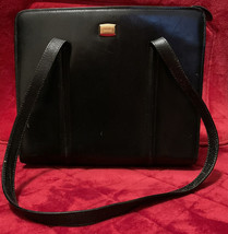 A Vintage Beautiful Black Leather Bally Tote Large Handbag Stunning! - £64.71 GBP