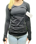 NWT Athleta Speedlight Top Long Sleeve Shirt (Small) - Black - $540.63 MXN