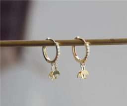 10ct Solid Gold Flying Birds Huggie Hoops Earrings - 9k, 10k, pave, crystals - £130.94 GBP