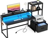 The Black, 59-Inch Greenforest Computer Desk With Printer Shelf And Draw... - $168.98