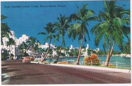 Postcard Palm Studded Indian Creek Miami Beach Florida - £2.32 GBP