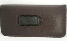 NEW Soft Eyeglasses Glasses Brown Case Pouch with CLIP w/Cleaning Cloth ... - $6.19