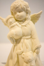 Angel With Snowman &amp; Teddy - Bell Figure  Porcelain  Classic Figure - £9.89 GBP