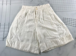 CP Shades Shorts Womens Small White Loose Fit Pockets Linen Elastic Waist - $148.49