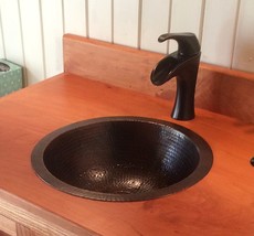 15&quot; Round Copper Bathroom Sink Dual Mount with Drain - £141.50 GBP