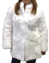 Alpakaandmore Womens Midi Chinchilla Rex Rabbit Fur Jacket White (Large) - $728.64