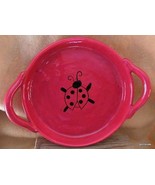 Red Ceramic Tray with Ladybug and Handles New Creative 9&quot; Plus Handles - $20.79