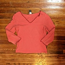 Banana Republic Stretch Top Rust Color Women V Neck Size XS - £16.46 GBP