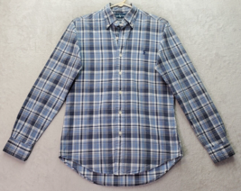 Ralph Lauren Shirt Mens Small Blue Plaid Cotton Long Sleeve Collared But... - $18.45