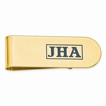 Customizable Gold-plated Silver Enameled Letters Polished Monogram Money Clip - $116.83