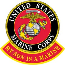 U.S.M.C. My Son Is A Marine Patch White &amp; Red 3&quot; - $9.96