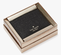 NIB Kate Spade Glimmer Boxed Small Slim Cardholder Black KE448 $99 Retail - £23.32 GBP