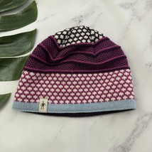 Smartwool Womens Beanie Knit Hat Merino Wool Pink White One Size Warm - $26.72