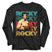 Rocky Pose 70&#39;s Retro Fade Men&#39;s Long Sleeve T Shirt Balboa Boxing Champion - £21.64 GBP+