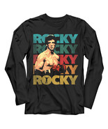Rocky Pose 70&#39;s Retro Fade Men&#39;s Long Sleeve T Shirt Balboa Boxing Champion - £21.91 GBP+