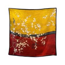 Plum Blossom Printed Square Scarf for Women Soft Hair Scarf Shawl Wraps ... - $18.80