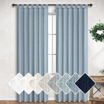 Grey Blue Curtains 84 Inch Length for Bedroom 2 Panels Set Tab Top Light - £35.95 GBP